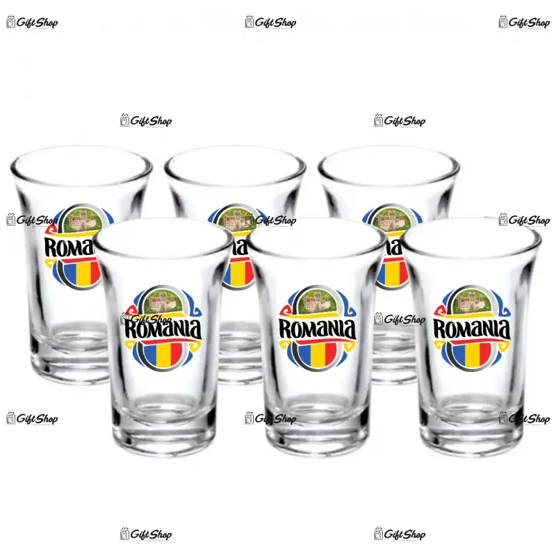 Castelul bran romania, set 6 pahare shout, model 41bs